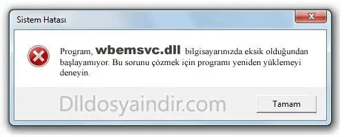 wbemsvc.dll Hata Görüntüsü