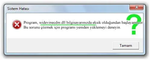 widevinecdm.dll hatası