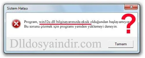 win32u.dll Hata Görüntüsü