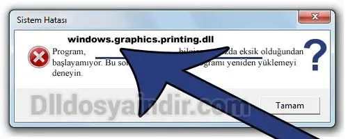 windows.graphics.printing.dll hatası