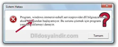 windows.immersiveshell.serviceprovider.dll hatası