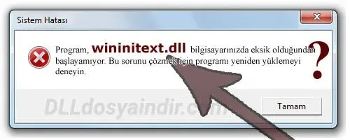 wininitext.dll Hata Görüntüsü