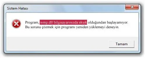 wmp.dll hatası