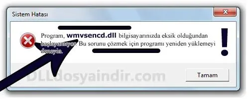 wmvsencd.dll hatası