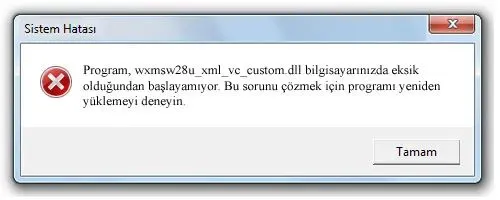 wxmsw28u_xml_vc_custom.dll hatası