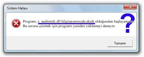x_audiomfc.dll hatası