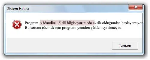 x3daudio1_5.dll hatası