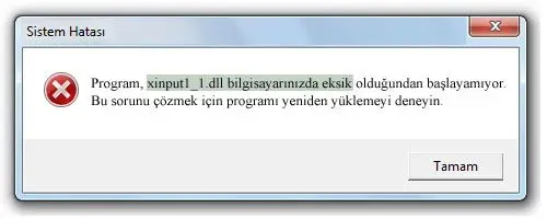 xinput1_1.dll hatası