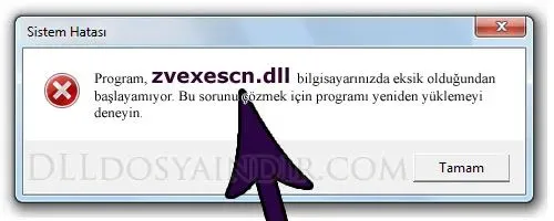 zvexescn.dll hatası
